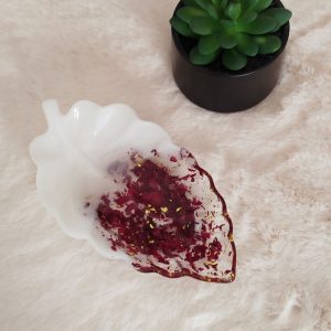 coupelle feuille blanche et pétale de rose2