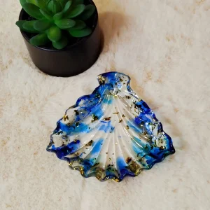 Coupelle coquillage effet d'encre bleue 3