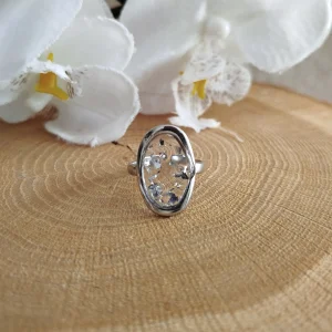 bague ovale feuille d'argent 4